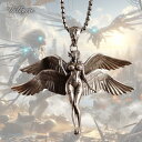 ネックレス メンズ ヴァルキリー（ワルキューレ）戦乙女のペンダント　（チェーン長60cm）　ノルンのペンダント　2枚羽根が特徴のワルキューレのエロティック ビキニアーマーのペンダント　（2402） [セドナの魔法]