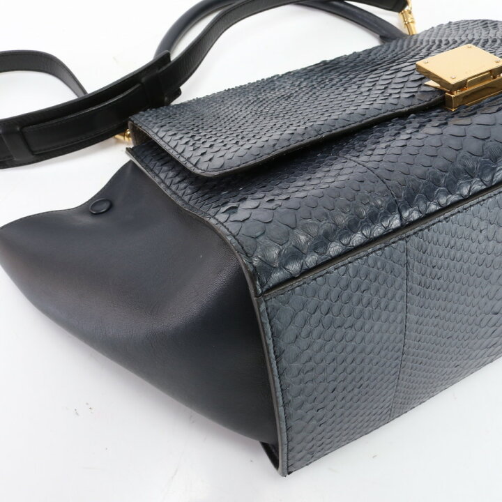 楽天市場】美品 セリーヌ トラペーズ ミディアム パイソン レザー 2WAY 