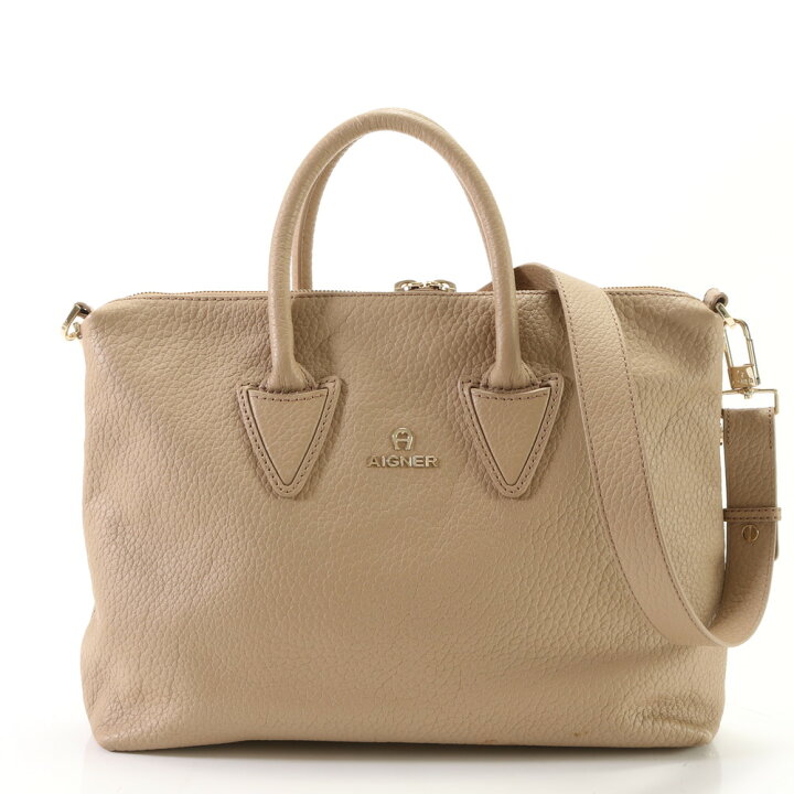楽天市場】極美品 AIGNER アイグナー ベージュ レザー 2WAY ショルダー  