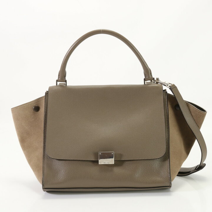 楽天市場】極美品 セリーヌ トラペーズ ミディアム レザー 2WAY 