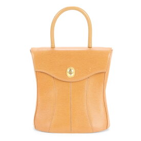 ヴィンテージ クリスチャンディオール レザー ハンドバッグ トート ブラウン 茶色 ゴールド 金具 レディース EEE CS24-6