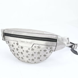 美品 ジミーチュウ スタッズ スター レザー ボディバッグ ウエストポーチ ショルダー シルバー メンズ レディース EWM DH25-1