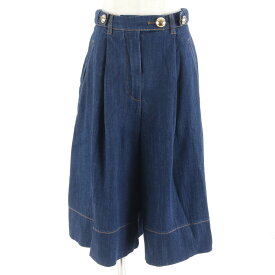 美品 ルイヴィトン ワイドシルエット デニム ガウチョ パンツ ボトムス ファッション 洋服 34 レディース EEE DM11-5