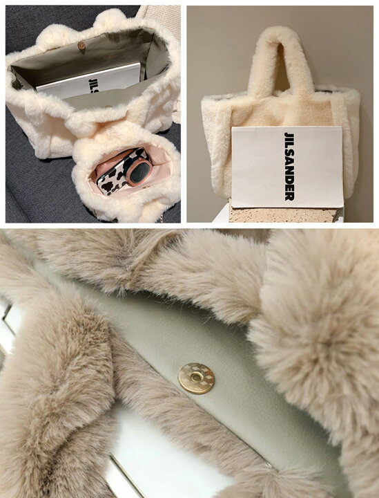 楽天市場】ファーバッグ トートバッグ ショルダーバッグ レディース  