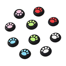 Doyeemei かわいい猫の爪ロッカーキャップ、[PS3 / PS4 / PS5 / Xbox 360 / Xbox One 対応], 親指グリップキャップ, ジョイスティック カバー, (5色/10個セット)肉球 コントローラージョイスティック