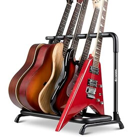 ギタースタンド 5本立て ギターラック ギターホルダー 折りたたみ式 収納便利 持ち運び便利 フォームスポンジラップ アコギ クラシック エレキ ベースギターなどに適用 転倒防止用ゴムスリーブ付き 取り付け説明書付き CY0345