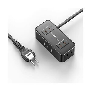 �y���������z�d���^�b�v �����R�[�h 2m �R���Z���g usb�t�� �^�R���z�� AC��4�� USB-A�|�[�g*2 �{ TypeC�|�[�g���� �Ǌ|�� ���������R���Z���g ���^ �e�[�u���^�b�v power strip ���K�[�h�t �X�C���O