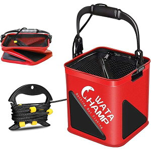 �o�b�J�� �����������݃o�P�c �܂肽���݃o�P�c ���b�V���J�o�[ ���[�v(8m) �r�[�Y�t�� EVA 5.5L/8.0L �ނ� �o�P�c ������ �h�Д��~�i �����^�ѕ֗� ���b�h/�u���b�N 18cm/21cm (���b�h�i18cm/ 6.5L�j)