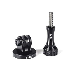 �y���������z�A���~�O�r�}�E���g�A�_�v�^�Z�b�g �܂݃l�W�t�� GoPro Hero12/11/10/9/8/Max/7/6/5�Ή� 1/4�l�W�̌��t���̃J�����ɑΉ��i�u���b�N�j