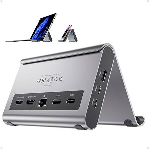 �y���������zUSB C �h�b�L���O�X�e�[�V���� Windows �p�A 2��ʏo�� 2 HDMI 4K 60Hz�AUSB-C/A 10Gbps x 3�A