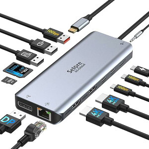�y���������z�y13-in-1 3��ʃ��[�h 2 HDMI�{DP �zSelore USB C �h�b�L���O�X�e�[�V���� 2/3��ʏo�� t