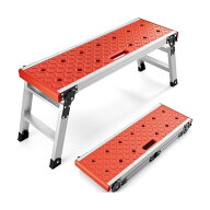 【送料無料】洗車台 足場台 折りたたみ式 脚立 アルミ製 作業台 踏み台 耐荷重150KG ワンタッ