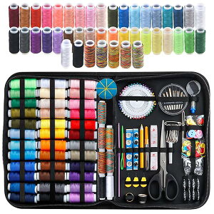 【送料無料】裁縫セット ソーイングセット 226点セット 43色縫い糸 裁縫道具 ポータブルミシンアクセサリー DIYアートソーイング 裁縫練習 衣類補修 刺繍 手芸 携帯便利 収納ケース付き 家庭