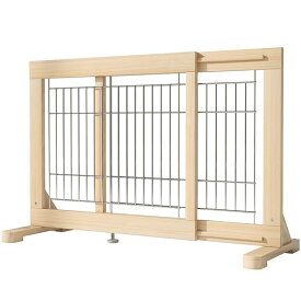 【送料無料】ペットゲート 伸縮 置くだけ 高さ60cm 設置幅60-115cm 木製 犬用ゲート 犬 フェンス