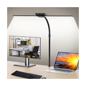 【送料無料】【2025年新進化・収納便利】デスクライト LED クランプ式 Ra>90 【5色温度・5段階調光・ 多角度調節】 24W 電気スタンド 卓上 ダブル光源照明 幅広 目に優しい テーブルライト 勉