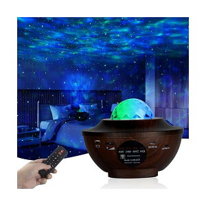 【送料無料】リモコン式 オーロラスタープロジェクター プラネタリウム 家庭用 10種点灯モード 音楽再生 音声制御 輝度/音量/波紋回転スピード調整可 タイマー機能付き ロマンチック雰囲気