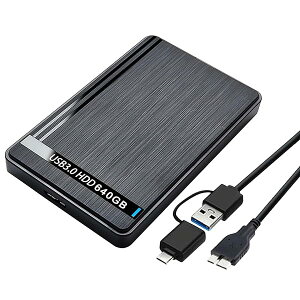 yzOtHDD 640G USB3.0 Type C HDD 2in1Ot n[hfBXN 2.5C`@Bn[hhCu ^ |[^uHDD m[gp\R/PC/TV/Mac/PS4/XBoxKpɑΉ er^ () (