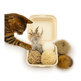 【送料無料】猫 おもちゃ ボール 6種セット 猫のおもちゃ 人気 コロコロ 天然素材 無添加 無
