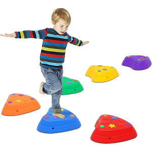 【送料無料】バランスストーンセット 子供用 6個 滑り止め踏み台セット バランスブロック 屋内&屋外フィットネス機器 バランス調整と筋力を促進