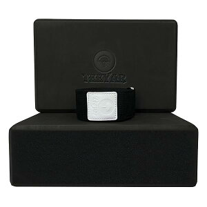 yzKubN(KԂ) 2Zbg |[Y̕⏕ɁI {̍x220g (23x15x7.2cm) 184cm KXgbv(Kxg) (Yoga block strap set) (ubN, 23x15x7.2