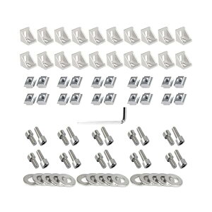 【送料無料】2020シリーズ アルミプロファイルコネクターセット 20個 コーナーブラケット 40個 M5 Tスロットナット 40個 M5フラットワッシャ 40個 M5x8mm 六角ソケットキャップスクリューボルト