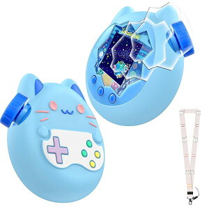 【送料無料】Tamagotchi Paradise(たまごっちパラダイス) 用 ケース カバー+フィルム 2枚 TPU製 保護カバー シリコン保護ケース ーチェーン付き 耐衝撃 落下防止 紛失ストラップ付き 防水 防塵 指紋