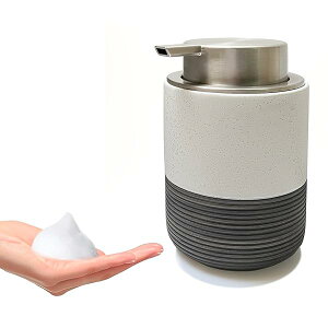 【送料無料】ハンドソープボトル、洗顔料ボトル、 400ml ソープディスペンサー、泡、手動、押しタイプ、ポンプ式、手洗い、セラミック、磁器、陶器、広口、詰め替え、ハンドソープ用、食