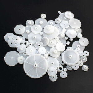 【送料無料】歯車 ギア プラスチック パック 72pcs プラスチック製 DIYプーリセット おもちゃ 修理 車 モデル用 プーリーキット