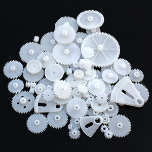 【送料無料】歯車 ギア プラスチック パック 72個セット プラスチック製 DIYプーリセット モジュール モーター パックモーターギア ウォーム プーリ ブレーキ おもちゃ 修理 製作 DIY部品 車