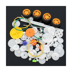 【送料無料】歯車 ギア プラスチック パック 82pcs プラスチック製 DIYプーリセット おもちゃ 修理 車 モデル用 プーリーキット (82pcs)