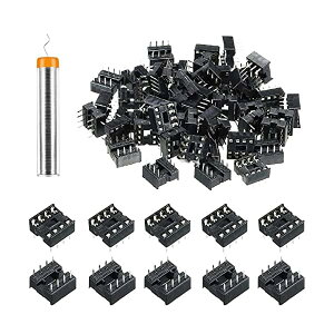 �y���������z100��IC�\�P�b�g8 �s�� DIP IC �\�P�b�g 2.54 mm �s�b�` IC �\�P�b�g �A�_�v�^�[�͂񂾃^�C�v �t���b�g �s�� IC �R���|�[�l���g���ȒP�ɃC���X�g�[�����܂��X�Y���y���t���d�q����DIY