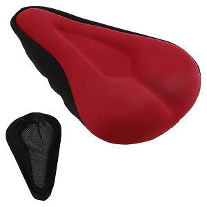 【送料無料】自転車 サドル サドルカバー クッション 超肉厚 痛くないサドル 座り心地良い 衝撃吸収 幅狭いサドル対応 スポーツタイプ シートカバー パッド入り 赤