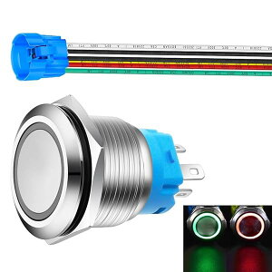 yz22mm [^ vbV{^ C[\Pbgt 3A-12-24V(AC/DC) 1NO 1NC SPDT I/It ^ h IP65 ZtZbg (ԂƗ΂ LED)