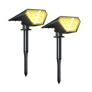 【送料無料】ソーラー ガーデンライト スポットライト ソーラーライト屋外 庭園照明 明暗センサー 自動点灯/消灯 2200mAh大容量 IP67防水 防犯 防災 夜間自動点灯/昼間自動消灯 地中埋込型 パ