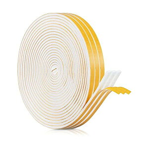 【送料無料】すきまテープ 隙間テープ 3本入 5M長×6mm幅×3mm厚 ホワイト 高密度スポンジ クッションテープ パッキンテープ 防水 防音テープ 窓用エアコン ドア戸当たり用 隙間対策