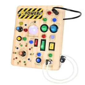 【送料無料】モンテッソーリ ビジーボード 知育玩具 1歳 2歳 3歳 LED おもちゃ 誕生日プレゼント 男の子 女の子 指先知育 安全設計 日本