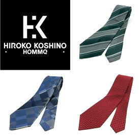 HIROKO KOSHINO（ヒロココシノ ） ネクタイ シルク 100％ 人気 ブランド プレゼント ギフト 青 紺 赤 黒 黄 無地 ストライプ ドット チェック 上品 おしゃれ ビジネス 就活 面接 結婚式 成人式 誕生日