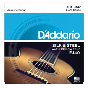 D'Addario EJ40 ダダリオ アコースティックギター弦 コンパウンドゲージ 初心者に人気の細く柔らかい弦 指が痛くなりにくい!!