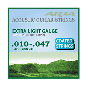 ARIA AGS-200C/XL Acoustic Guitar Coated@Strings Coated Extra Light AA@R[fBO AR[XeBbNM^[@GNXgECgQ[W