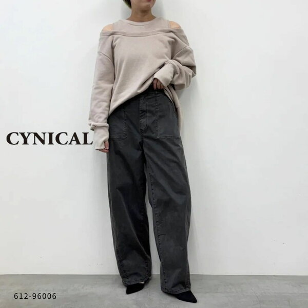 CYNICAL ( シニカル )  【 612-96006 】CNPUストレッチツイルピグメントパンツ テーパードパンツ レディース 40代 50代 ストレッチ ツイル ピグメント ウエストゴム 体型カバー 大人 カジュアル 上品レディース