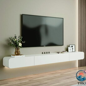 【全品2点で5%OFF】テレビ ローボード - フローティングテレビ台 - テレビフローティングシェルフ - テレビ台 壁掛け式、120/160cmウォールマウントメディアコンソール、ホワイトフ