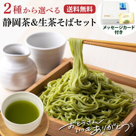 父の日 ギフト グルメ プレゼント 2026 生茶そば 茶そば お茶 緑茶 蕎麦 茶蕎麦 そば 生蕎麦 送料無料 2種から選べる静岡茶＆生茶そばセット ティーバッグ 新茶 ありがとう 緑茶 深蒸し茶 静岡茶 ※チルド便