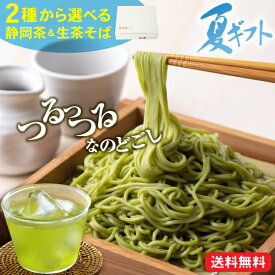 御中元 お中元 ギフト グルメ プレゼント 2025 生茶そば 茶そば お茶 緑茶 新茶 蕎麦 茶蕎麦 そば 生蕎麦 送料無料 2種から選べる静岡茶＆生茶そばセット ティーバッグ ありがとう 緑茶 深蒸し茶 静岡茶 ※チルド便