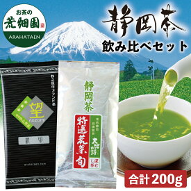 お試し お茶 静岡茶 緑茶 静岡茶 深蒸し茶 お試し 産地直送 荒茶&被せ茶 飲み比べ セット 100g×2袋 茶葉《特選荒茶・旬 望銀印》メール便 送料無料 荒茶 被覆茶 深むし 本茶 粉茶 芽茶 茎茶 ギフト 日本茶 国産 茶葉 お茶の葉 カテキン