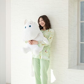 【MOOMIN ムーミン】×【Amour アムール】天竺 プリント(草原) 　無地　レディース パジャマ 綿 ムーミンキャラクター