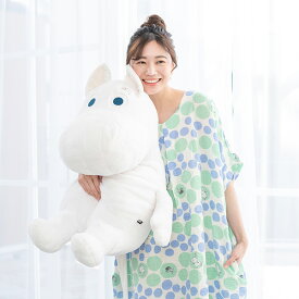 【MOOMIN ムーミン】×【Amour アムール】二重ガーゼシャーリングプリント　水玉 半袖ホームドレス 春 夏 母の日 レディース パジャマ 綿 ギフト プレゼント プルオーバー かぶり