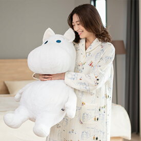 【MOOMIN ムーミン】×【Amour アムール】ニットキルトプリント 【雪山】 レディース ワンピース 秋 冬 かぶり ホームドレス 室内着 可愛い