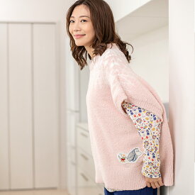 【MOOMIN ムーミン】×【Amour アムール】ノルディック柄モールヤーン編立 　上着のみ