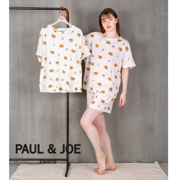 ポールアンドジョー ルームウェア 2021SSコレクション ヌネットまみれ ショートスリーブプルオーバー 春 春夏 夏 綿 ギフト 半袖 かぶり かわいい tシャツ レディース