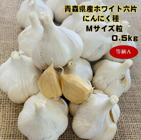 ホワイト六片 Mサイズ粒 0.5キロ 青森県産 にんにく種 等級A (約8球入約48片）健康・スタミナ野菜 香りは濃厚、貯蔵は長く　栄養価が高いにんにくの最高品種　栽培用 種球　国産